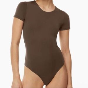 Aritzia Babaton Contour Crew Short Sleeve
Bodysuit in Brown